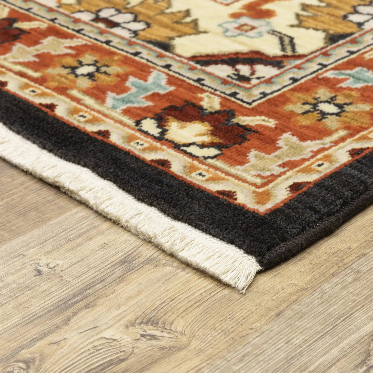 Oriental Weavers Sphinx Lilihan 4929A Black/ Red Rugs - corner detail