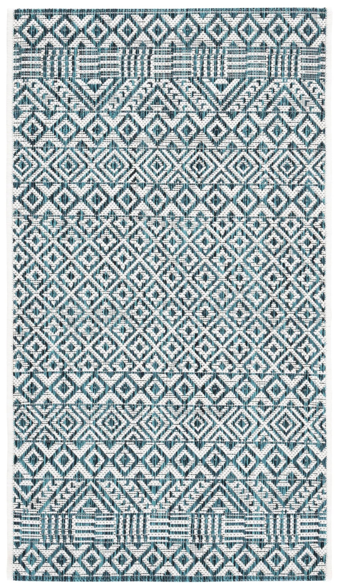 Safavieh Courtyard 2'-0" x 3'-7" Rug in Ivory / Aqua