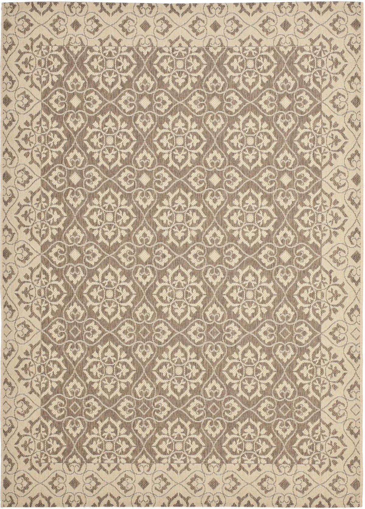 Safavieh Courtyard 4'-0" x 5'-7" Rug in Brown / Creme