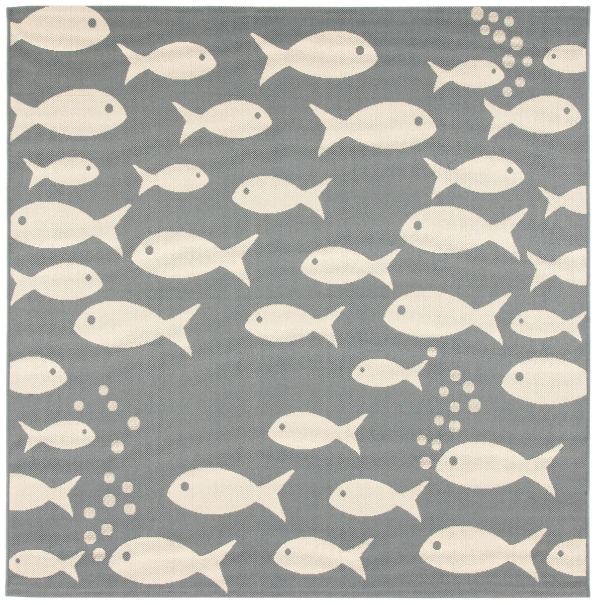 Safavieh Courtyard 6'-7" x 6'-7" Rug in Dark Grey / Beige