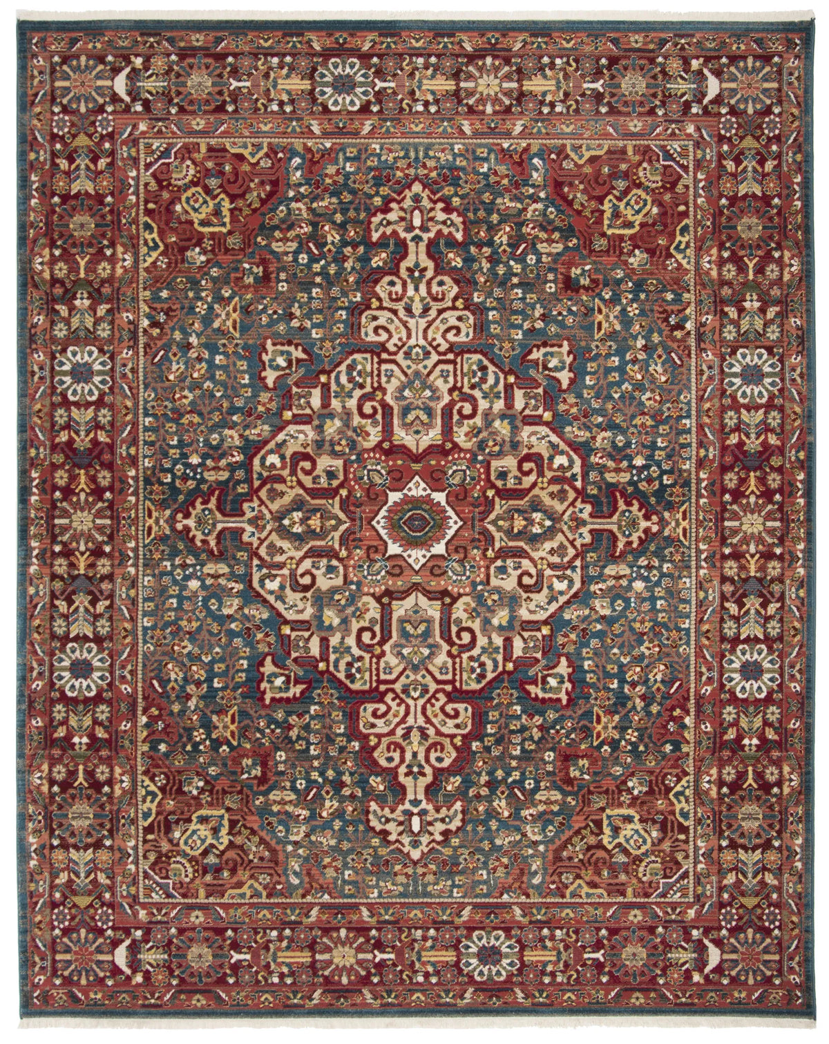 Safavieh Kashan 10'-0" x 14'-0" Rug in Blue / Red