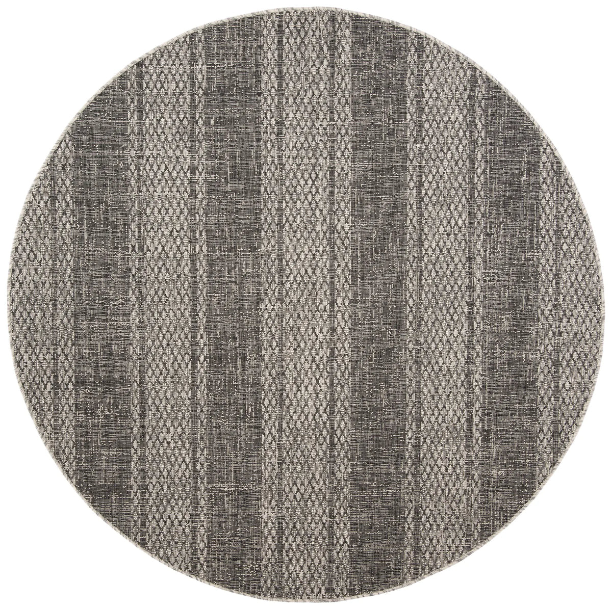 Safavieh Courtyard 6'-7" x 6'-7" Rug in Light Grey / Black