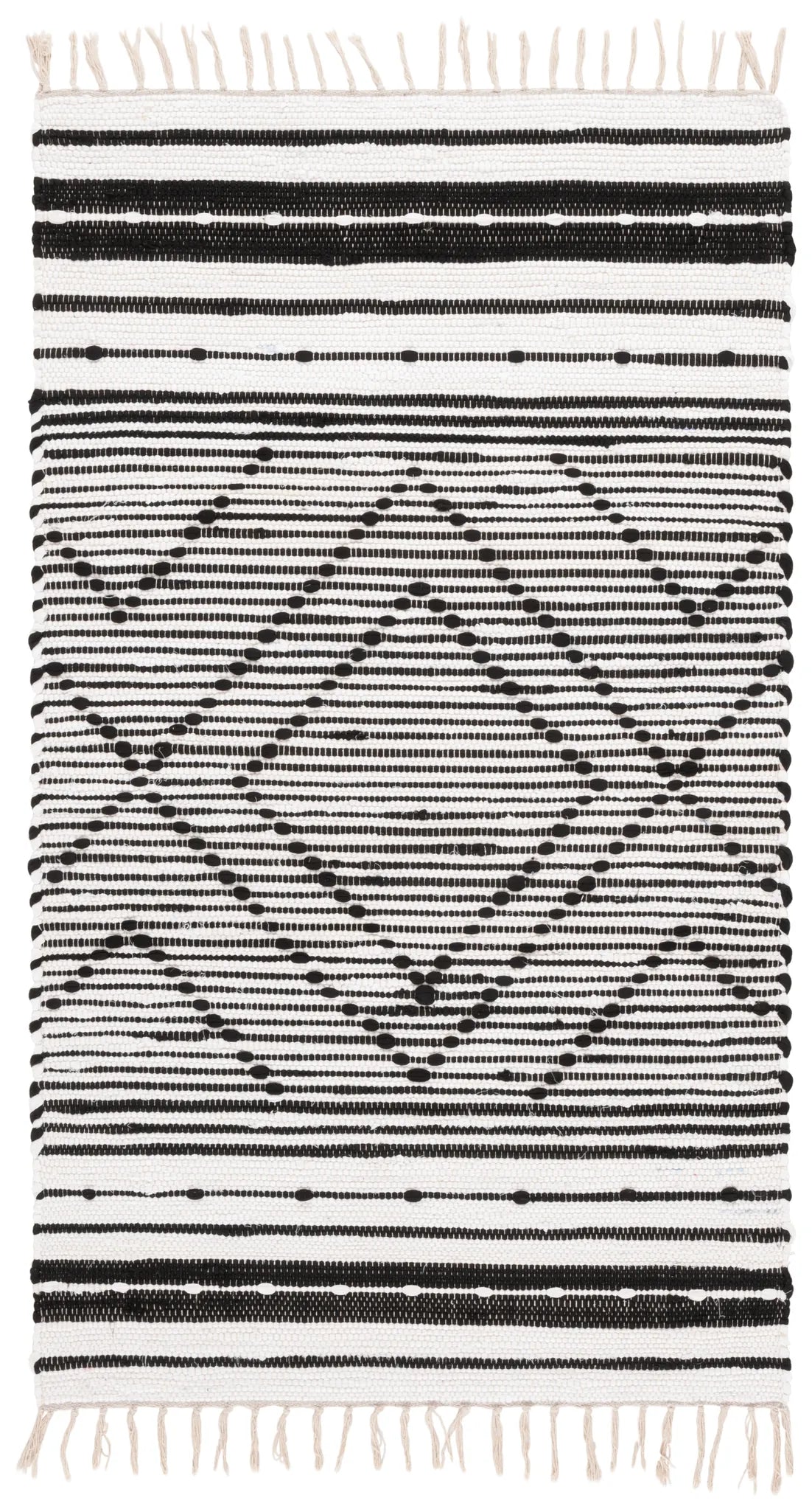 Safavieh Striped Kilim 3'-0" x 5'-0" Rug in Black / Ivory