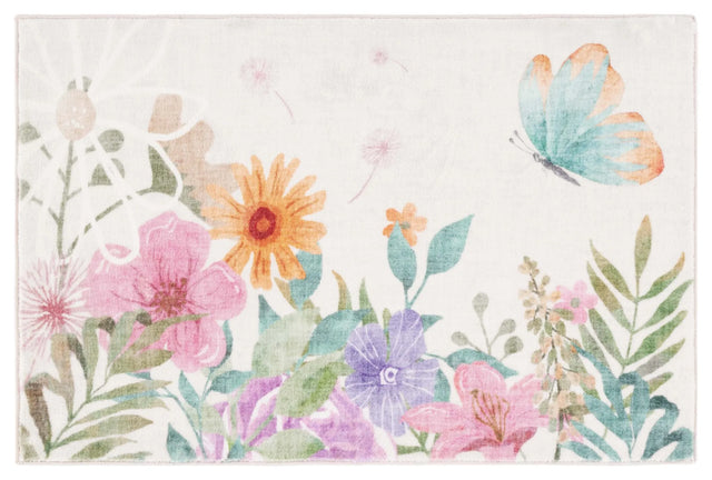 Safavieh Door And Kitchen Mat 2'-3" x 3'-9" Rug in Ivory / Pink
