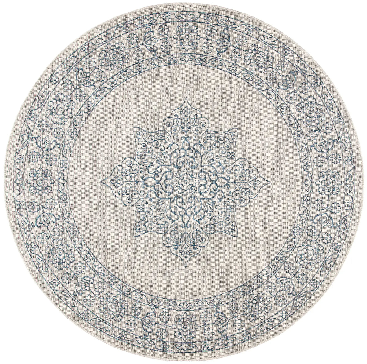 Safavieh Courtyard 6'-7" x 6'-7" Rug in Grey / Navy