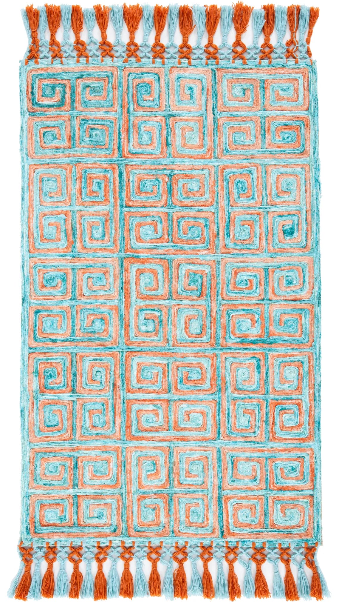 Safavieh Sahara 3'-0" x 5'-0" Rug in Rust / Aqua