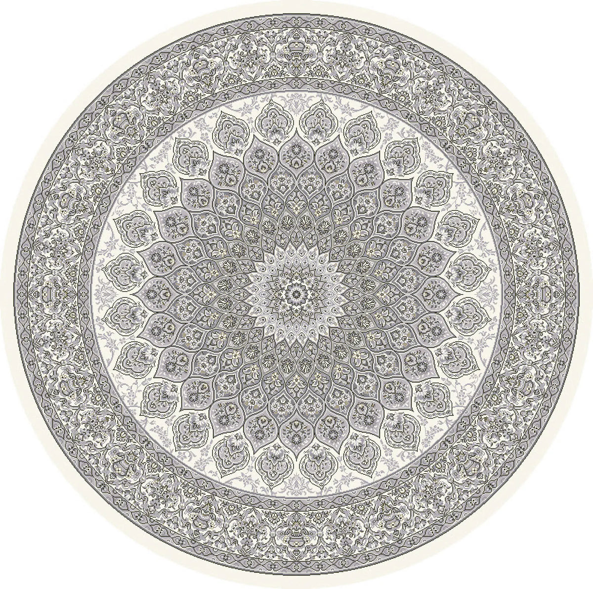 Dynamic Rugs Ancient Garden 57090 Cream / Grey Rugs - Round