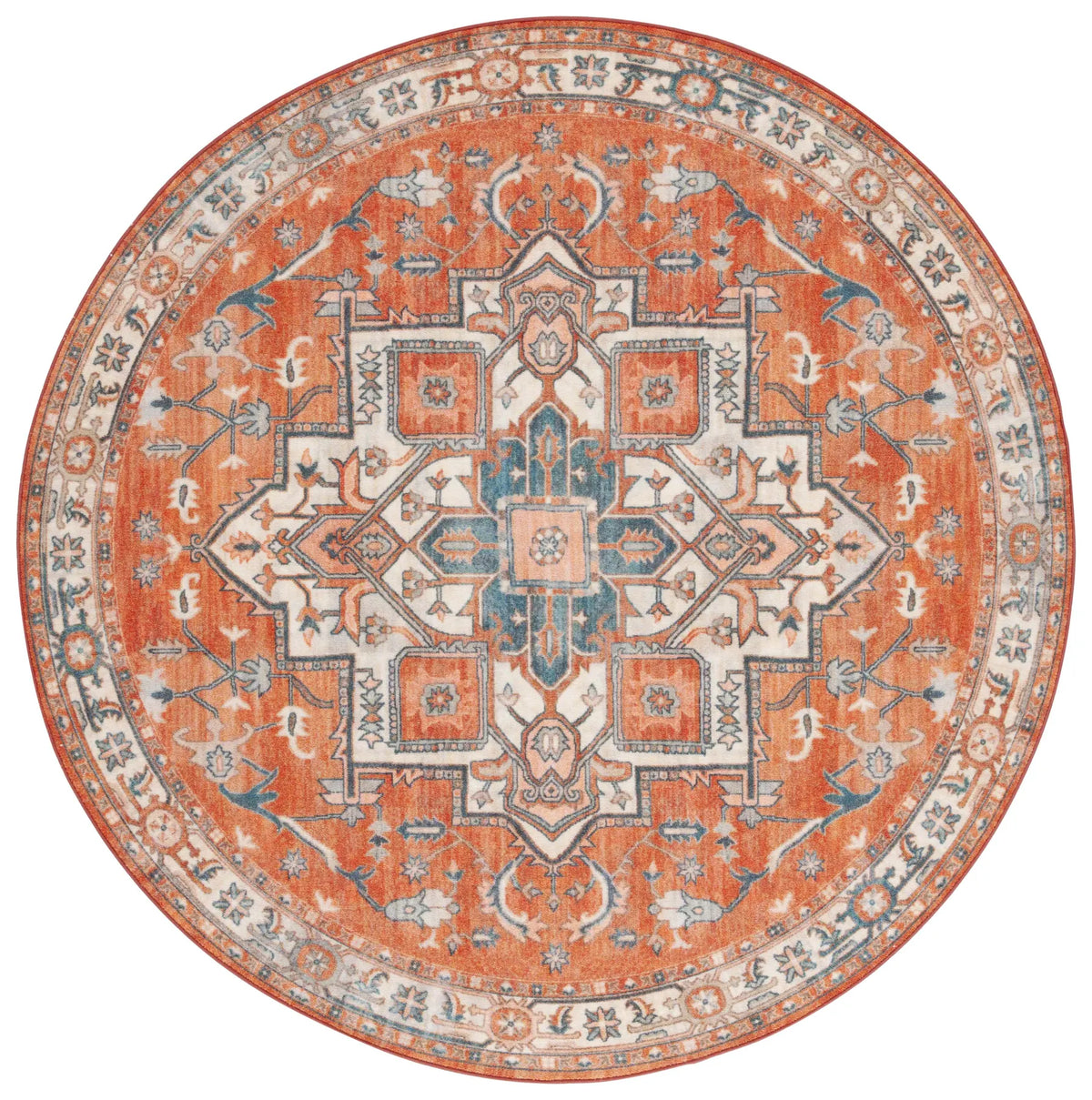 Safavieh Journey 6'-7" x 6'-7" Rug in Rust / Navy