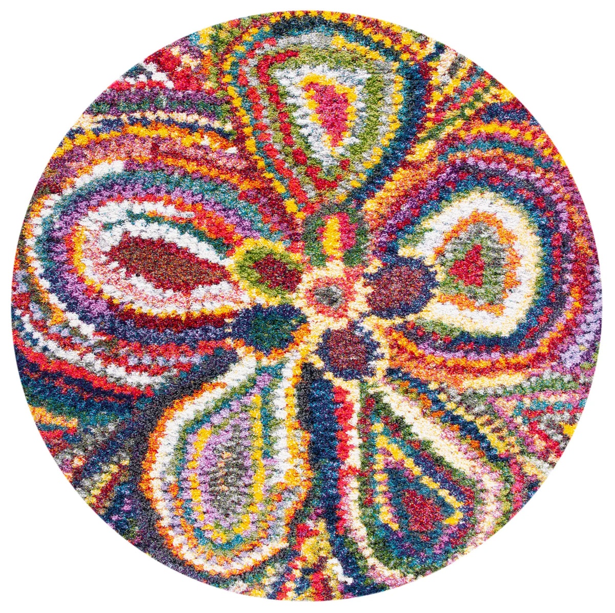 Safavieh Fiesta Shag 5'-3" x 5'-3" Rug in Multi