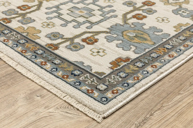 Oriental Weavers Sphinx KEIRA KEI02 Ivory Floral Rugs - corner detail
