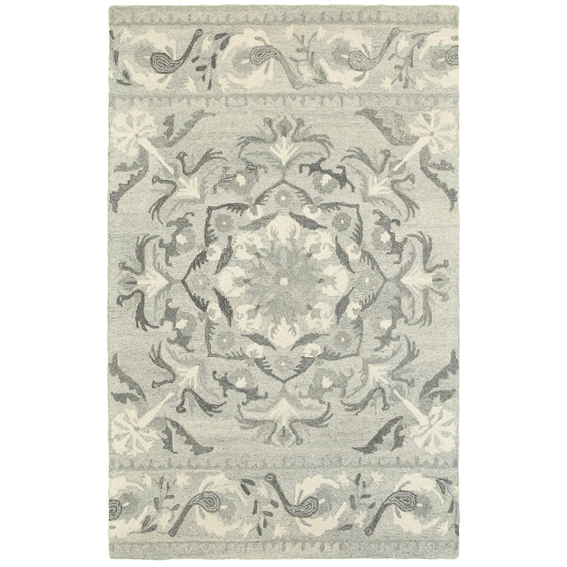 Oriental Weavers Sphinx Craft 93001 Ash / Ivory Rugs - main flat