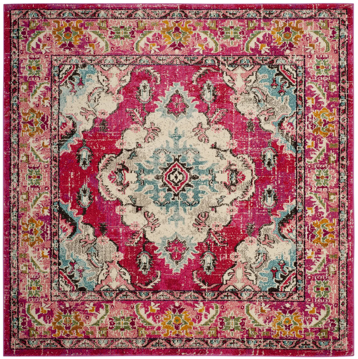 Safavieh Monaco 6'-7" x 6'-7" Rug in Pink / Multi