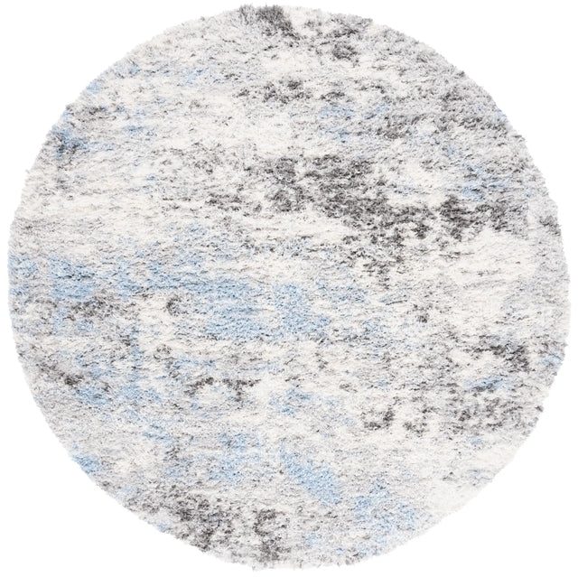 Safavieh Lindsay Shag 6'-7" x 6'-7" Rug in Grey / Blue Ivory