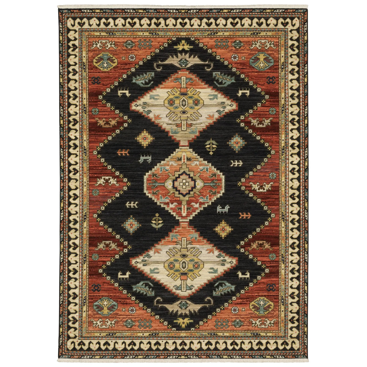 Oriental Weavers Lilihan 051K6 Navy/ Multi Rug - main flat