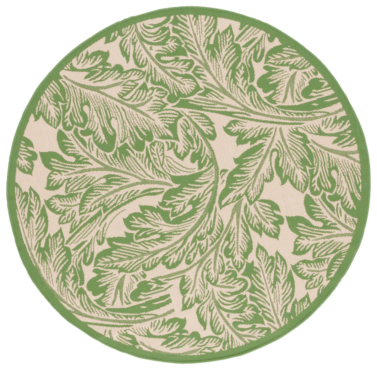 Safavieh Courtyard 5'-3" x 5'-3" Rug in Natural / Olive