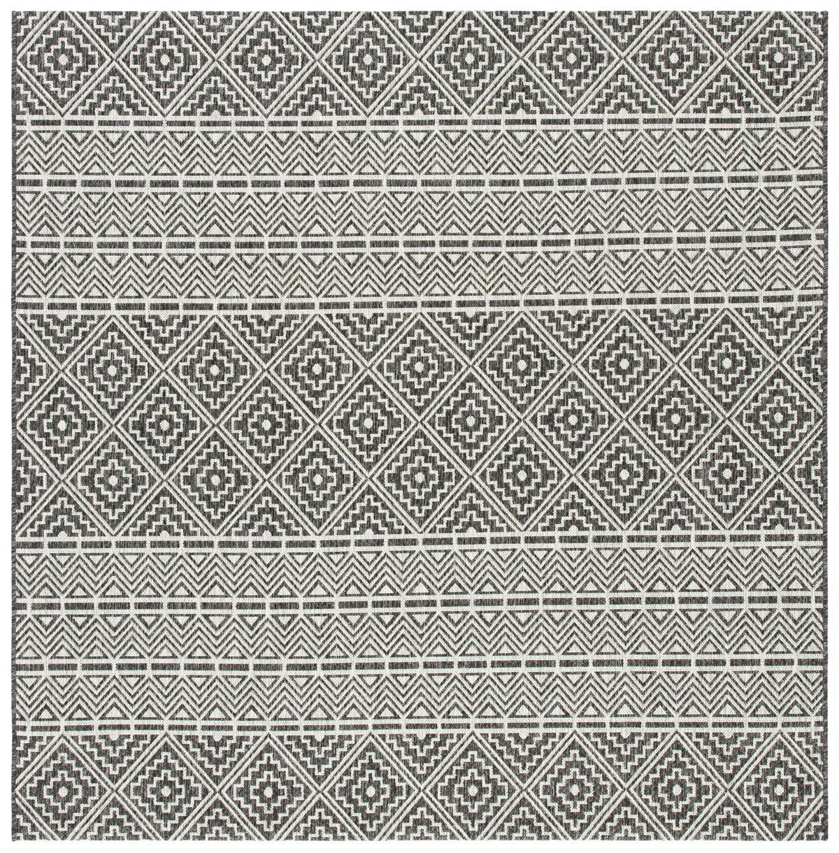 Safavieh Courtyard 6'-7" x 6'-7" Rug in Black / Grey