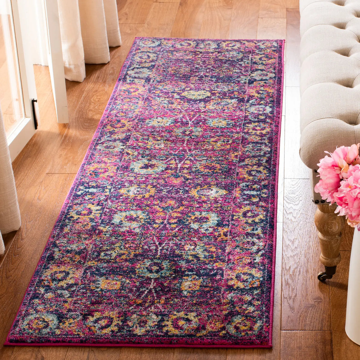 Safavieh Granada 2'-2" x 11'-0" Rug in Fuchsia / Multi