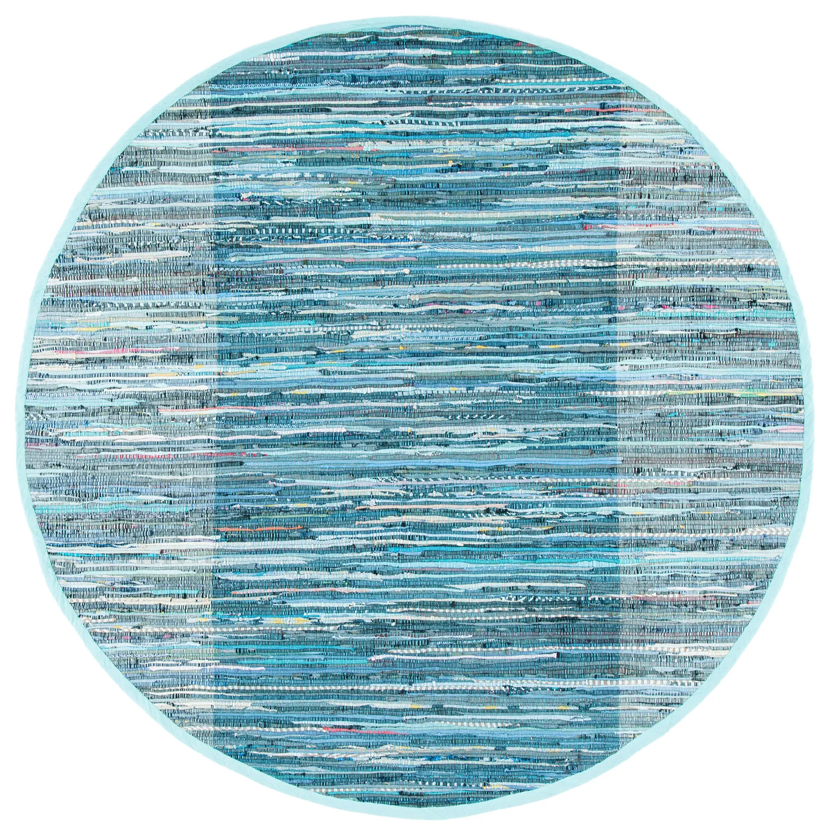 Safavieh Rag Rug 6'-0" x 6'-0" Rug in Light Blue / Grey