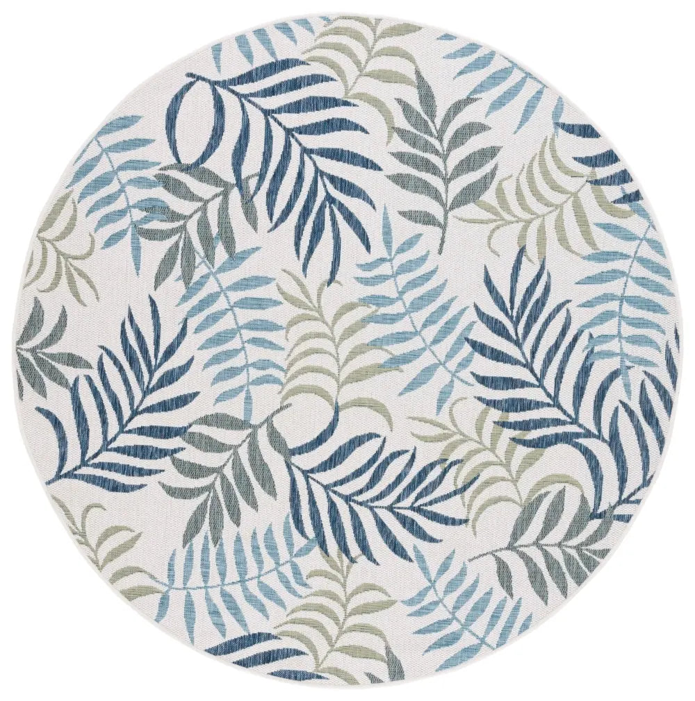 Safavieh Courtyard 6'-7" x 6'-7" Rug in Beige / Green Blue
