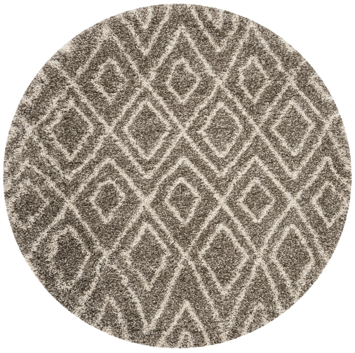 Safavieh Hudson Shag 5'-0" x 5'-0" Rug in Grey / Ivory