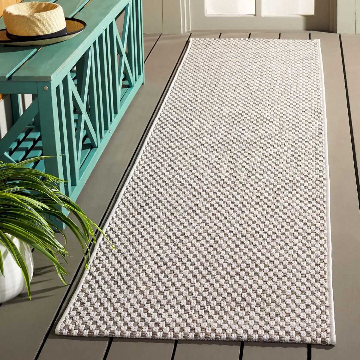 Safavieh Sisal All-Weather 2'-2" x 13'-0" Rug in Natural / Ivory