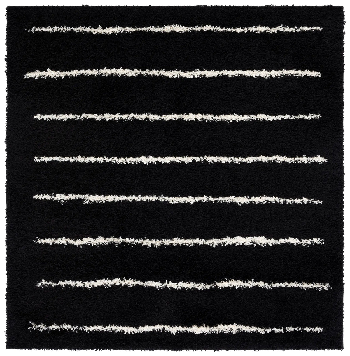 Safavieh Venus Shag 600 6'-7" x 6'-7" Rug in Black / Ivory