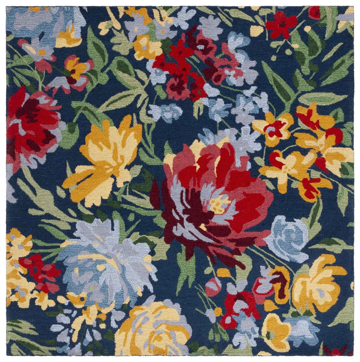 Safavieh Easy Care 6'-0" x 6'-0" Rug in Navy / Red