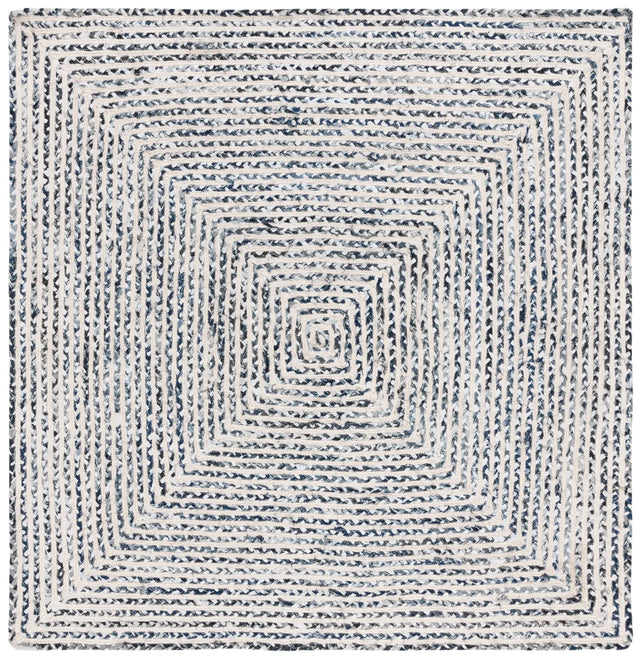 Safavieh Braided 6'-0" x 6'-0" Rug in Black / Navy