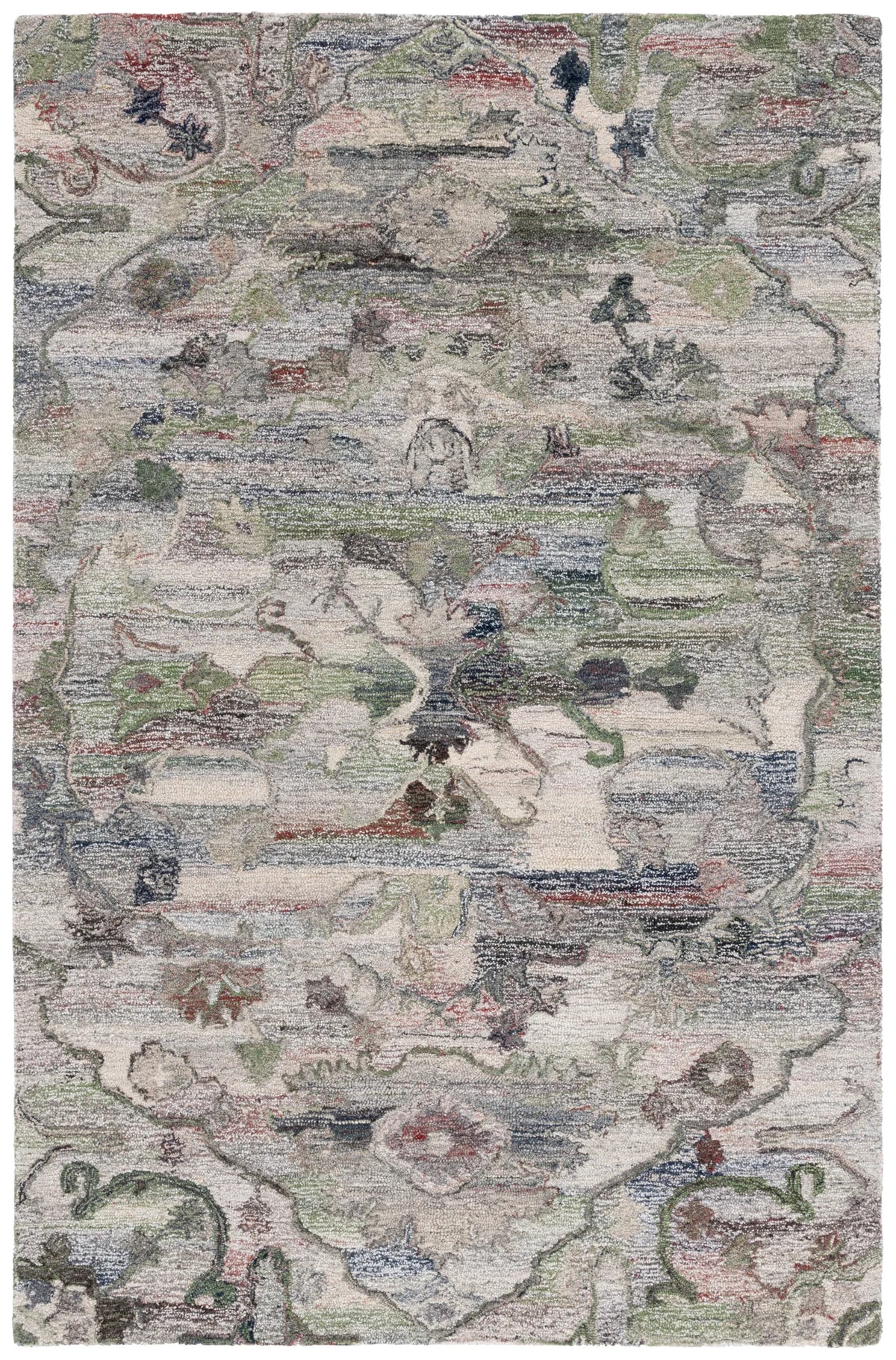 Safavieh Anatolia 4'-0" x 6'-0" Rug in Grey / Green