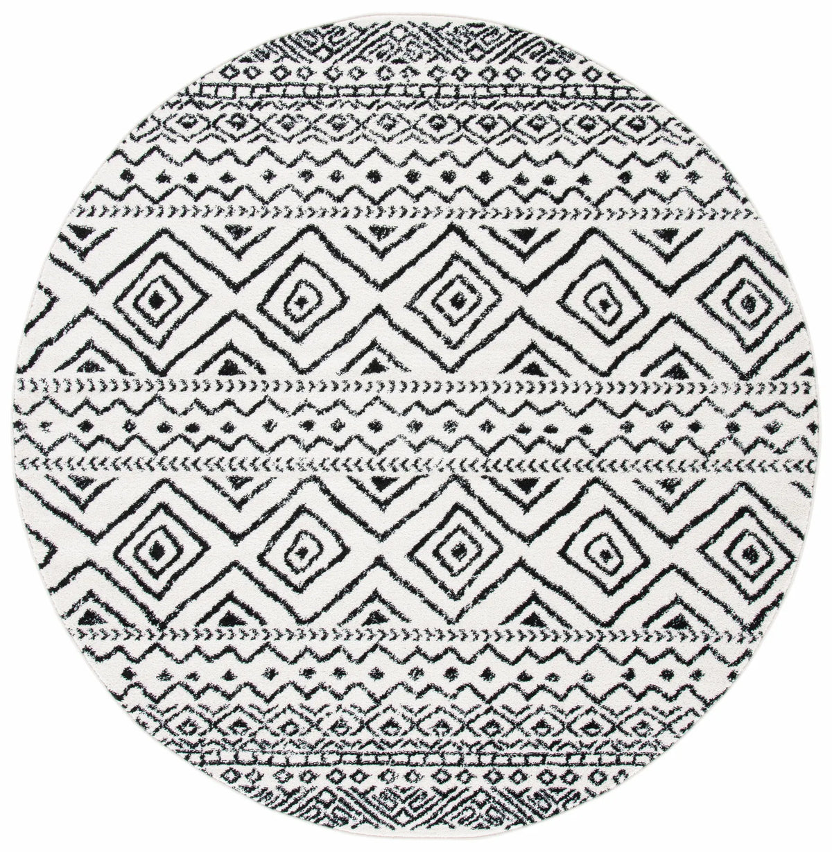 Safavieh Tulum 5'-0" x 5'-0" Rug in Ivory / Black