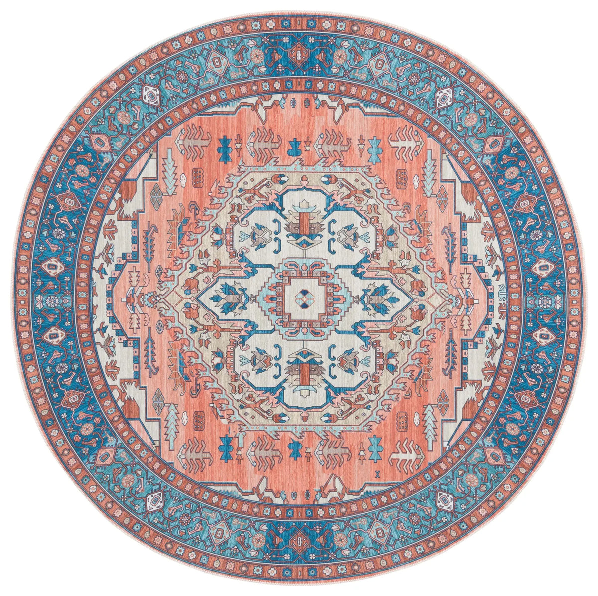 Safavieh Arizona 6'-0" x 6'-0" Rug in Rust / Navy