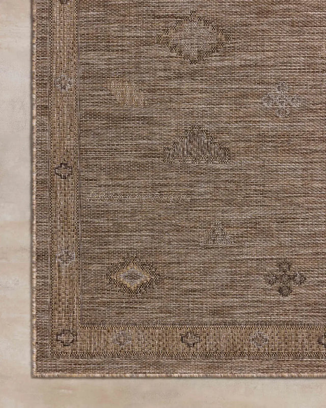 Loloi Birch BIR-03 Natural / Sand Rug - corner on wood