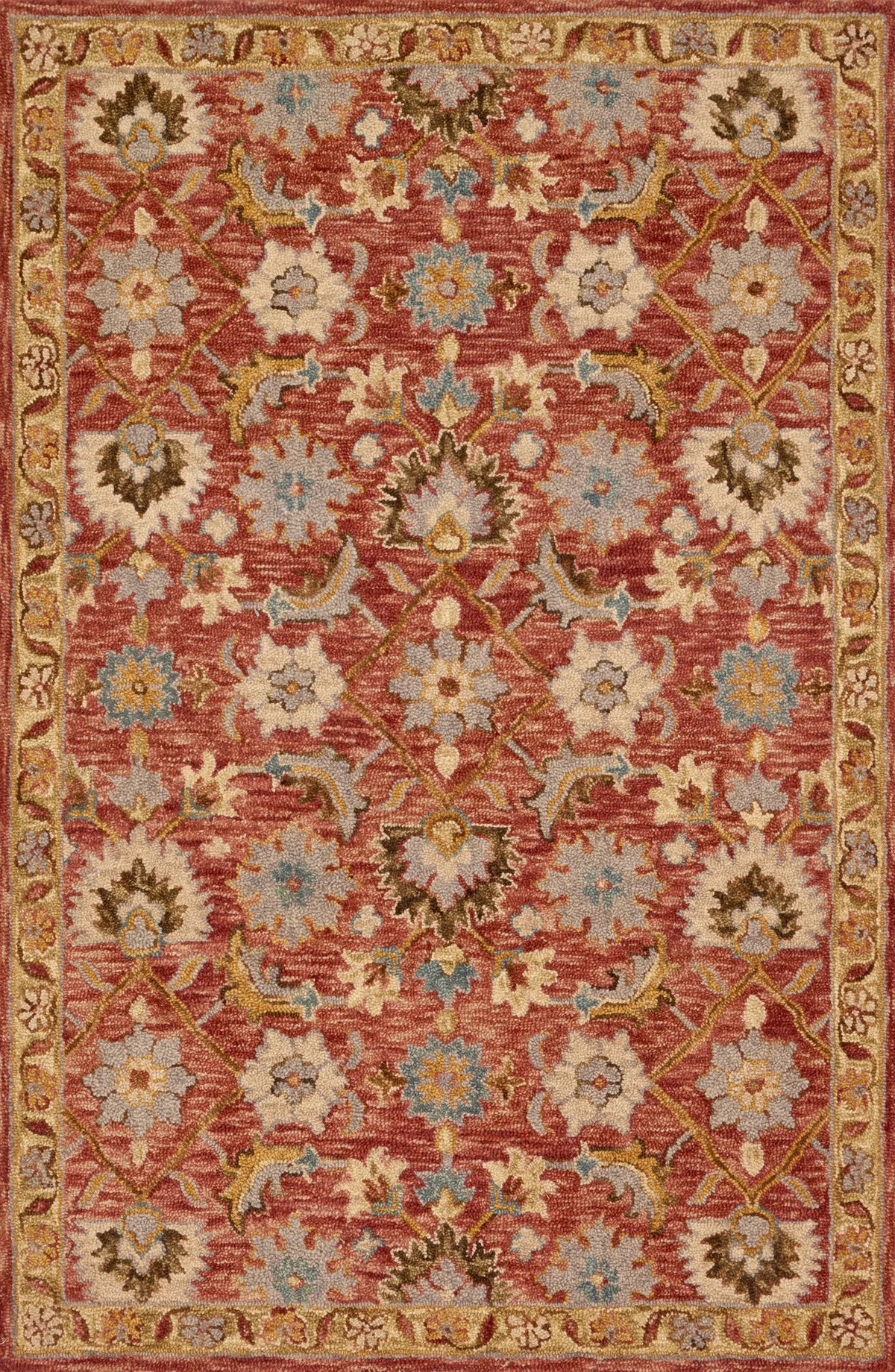 Loloi Victoria Vk-09 Terracotta / Gold Rugs - main flat
