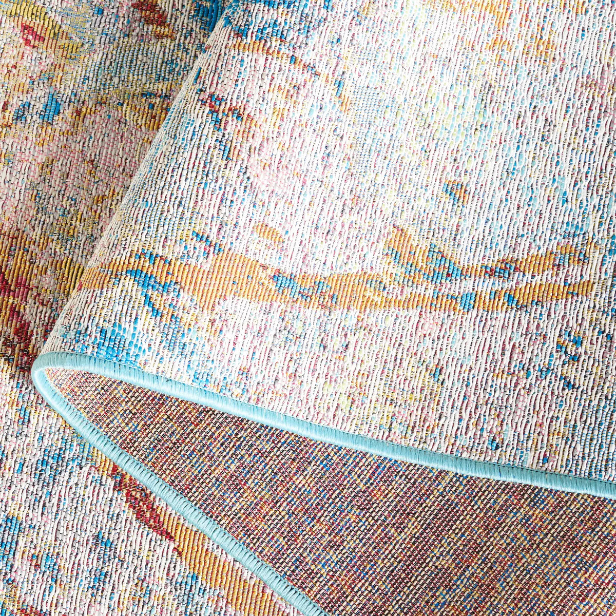 Safavieh Barbados 500 4'-0" x 6'-0" Rug in Light Blue / Yellow Rust