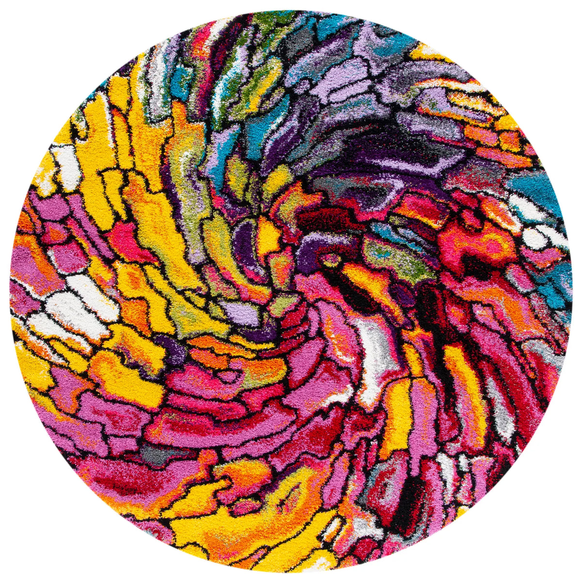Safavieh Fiesta Shag 5'-3" x 5'-3" Rug in Multi
