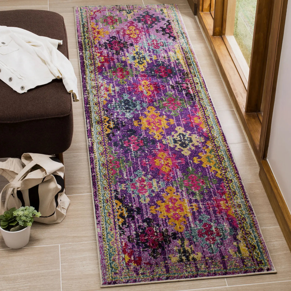 Safavieh Monaco 2'-2" x 8'-0" Rug in Purple / Multi