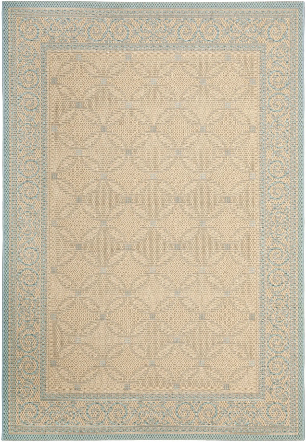 Safavieh Courtyard 5'-3" x 7'-7" Rug in Cream / Aqua