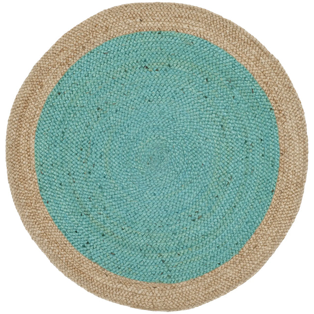 Safavieh Natural Fiber 3'-0" x 3'-0" Rug in Teal / Natural