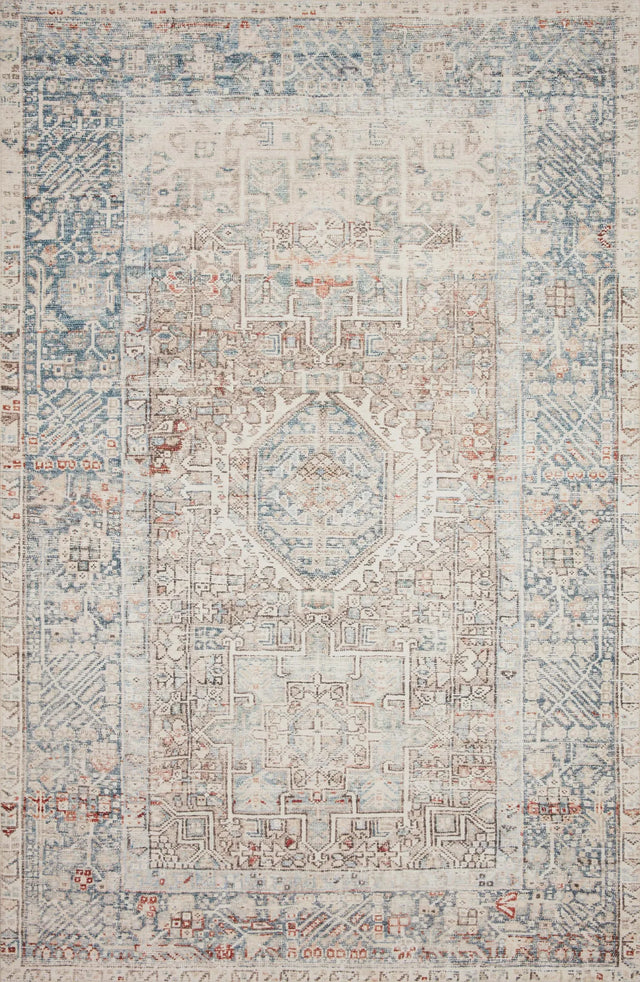 Chris Loves Julia x Loloi Jules 7-Jul Natural / Ocean Rug - main flat