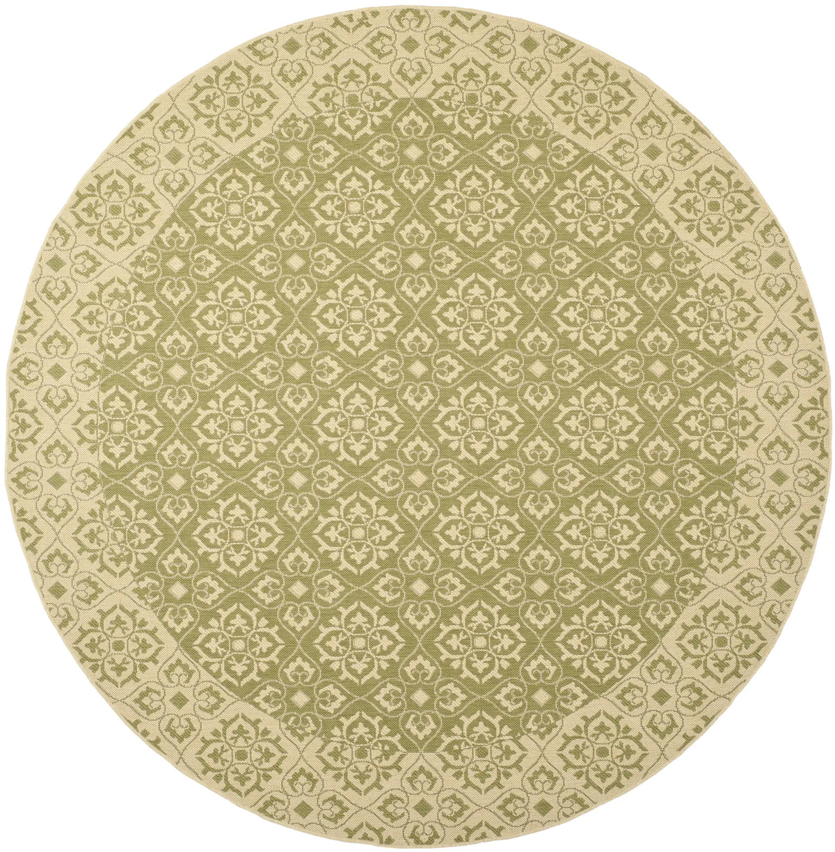 Safavieh Courtyard 7'-10" x 7'-10" Rug in Green / Creme
