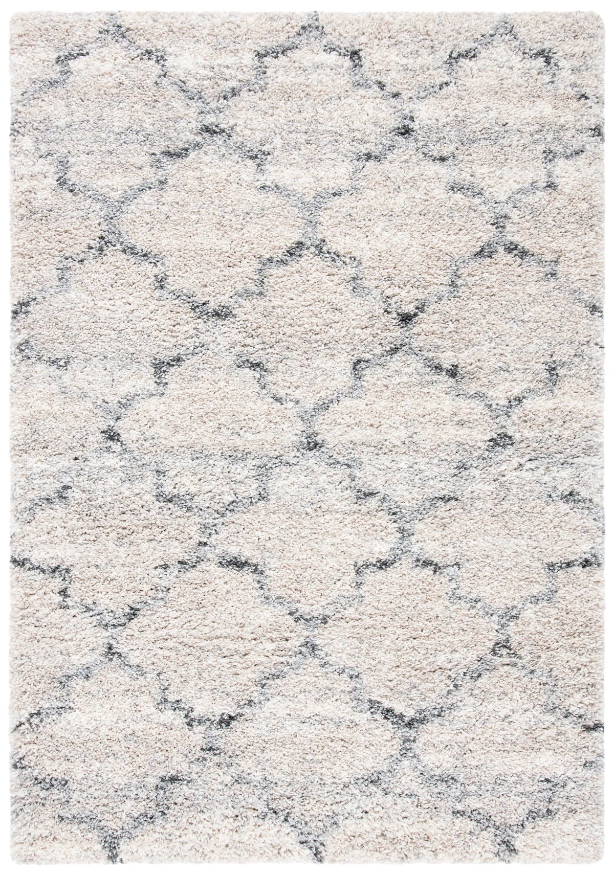 Safavieh Fontana Shag 800 4'-0" x 6'-0" Rug in Grey / Ivory