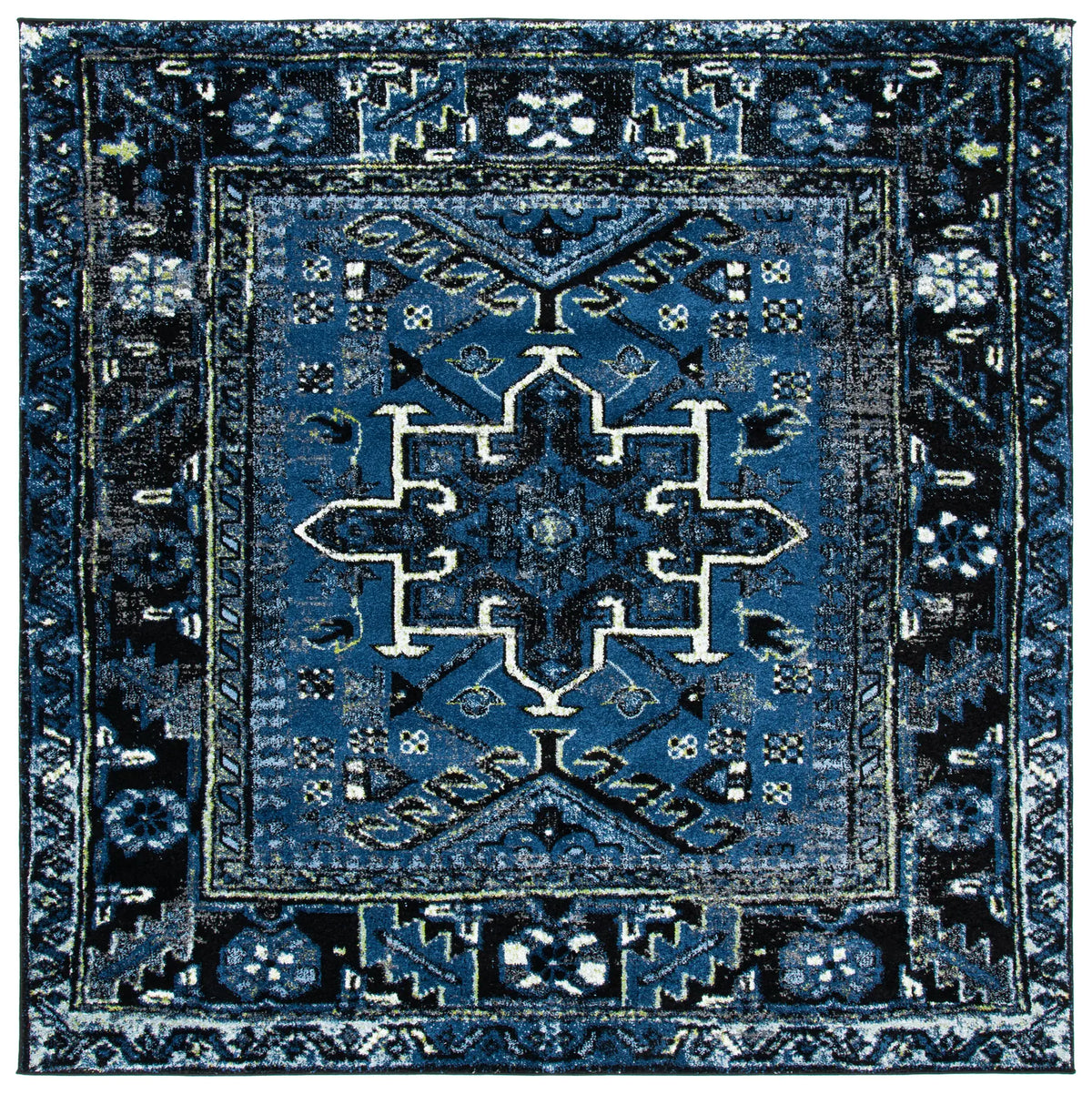 Safavieh Vintage Hamadan 6'-7" x 6'-7" Rug in Blue / Grey