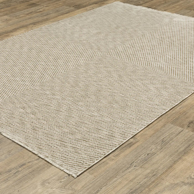Oriental Weavers Sphinx ECHO ECH10 Beige Geometric Rugs - angle detail