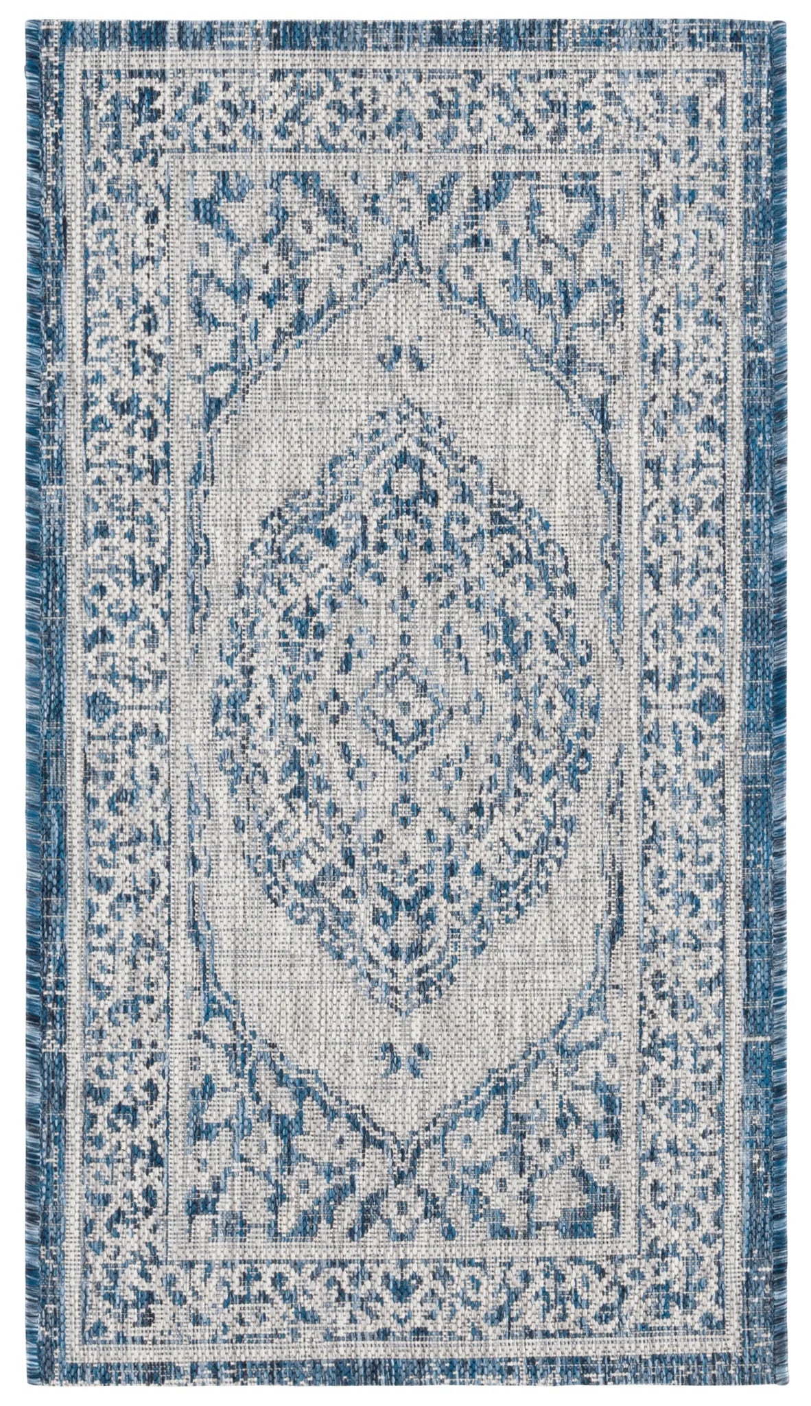 Safavieh Courtyard 2'-0" x 3'-7" Rug in Light Grey / Blue