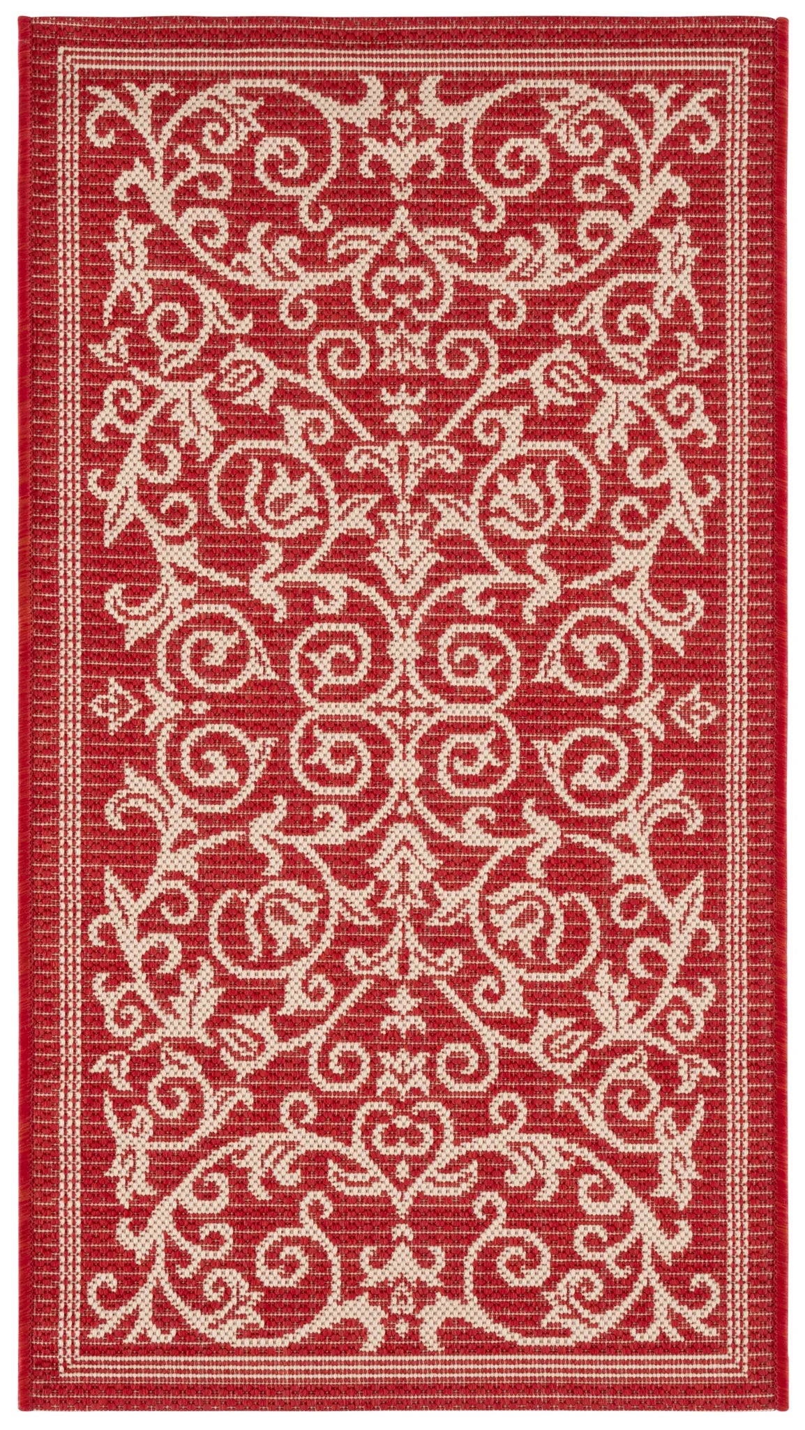 Safavieh Courtyard 2'-0" x 3'-7" Rug in Red / Natural