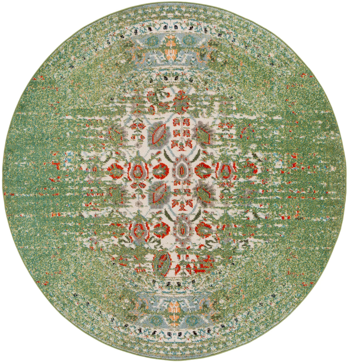 Safavieh Monaco 6'-7" x 6'-7" Rug in Sage / Rust