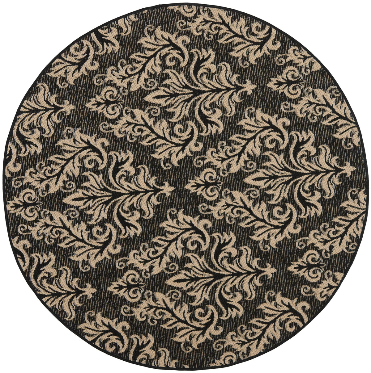 Safavieh Courtyard 5'-3" x 5'-3" Rug in Black / Creme