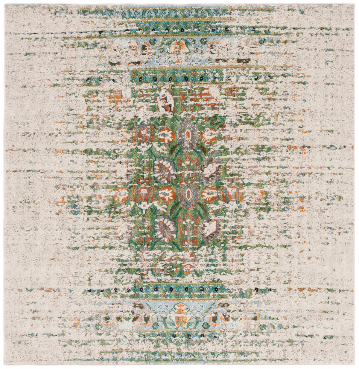 Safavieh Monaco 6'-7" x 6'-7" Rug in Green / Ivory