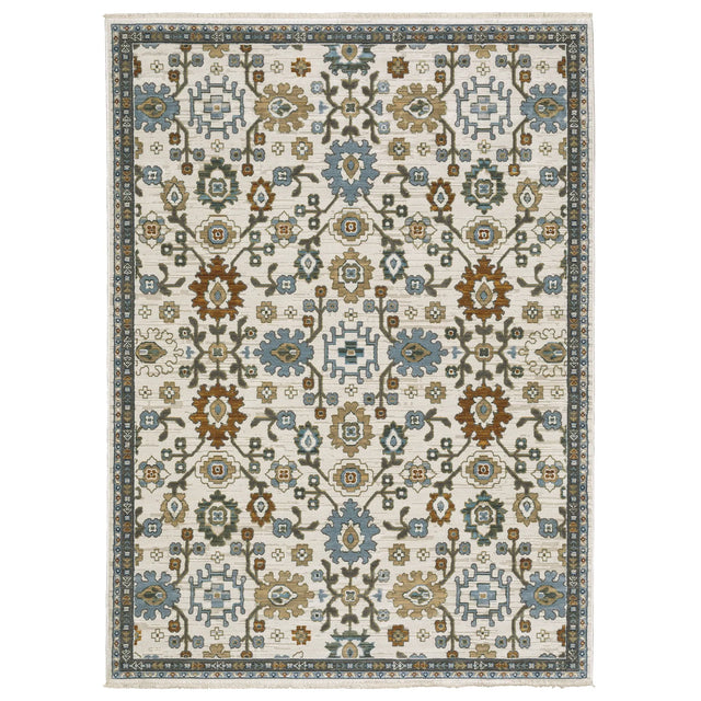 Oriental Weavers Sphinx KEIRA KEI02 Ivory Floral Rugs - main flat