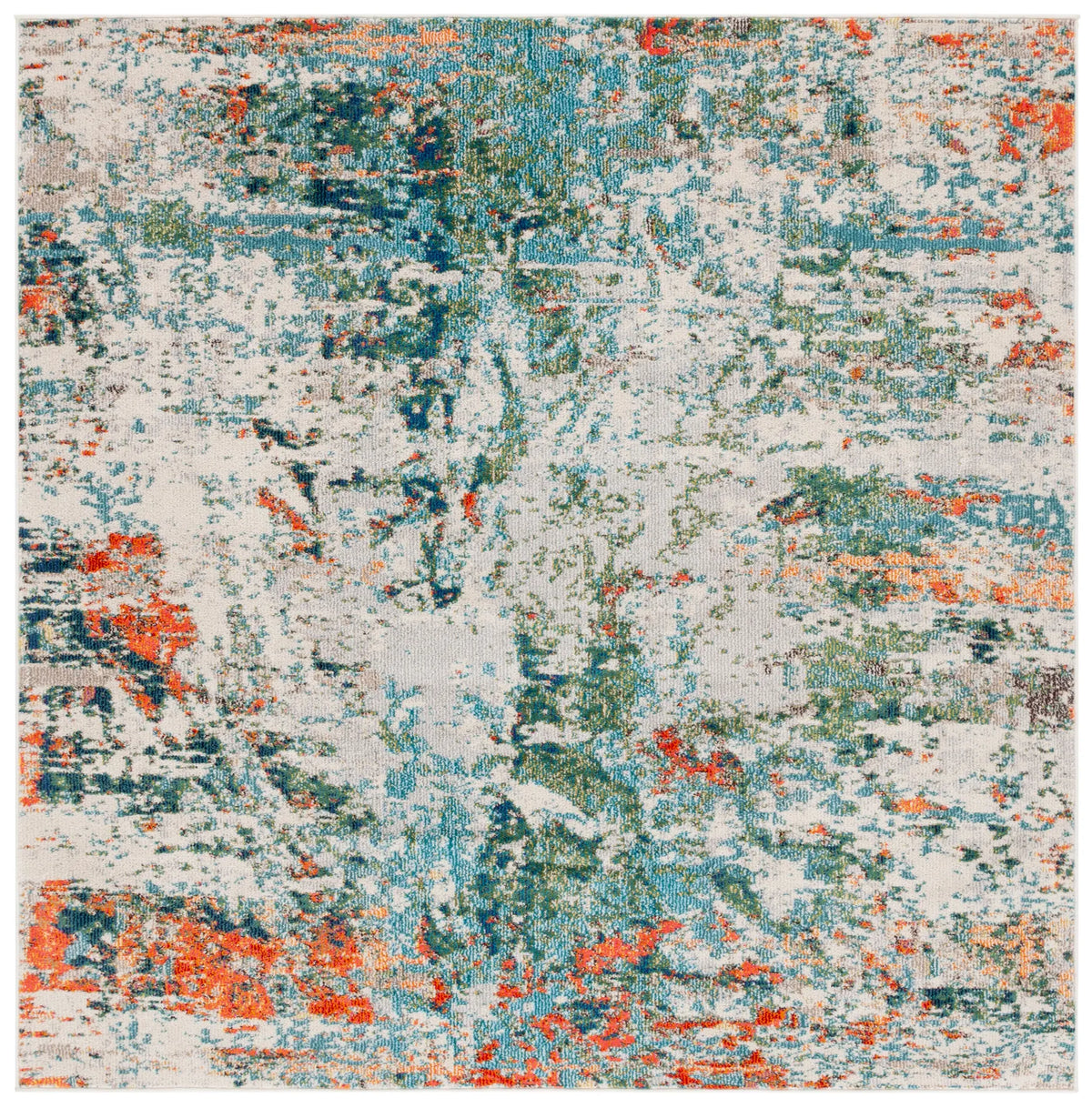 Safavieh Madison 6'-7" x 6'-7" Rug in Green / Rust